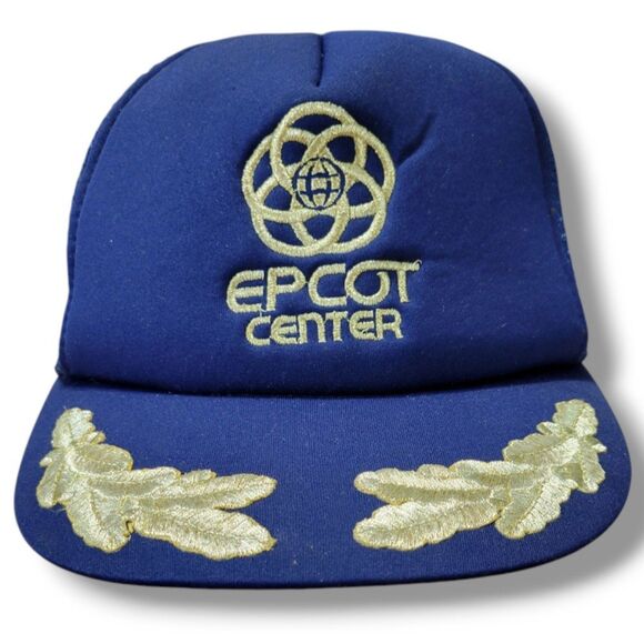 Vintage Disney Hat OSFM Vintage Epcot Center Hat Vintage Trucker Hat Snap Back - Picture 1 of 11